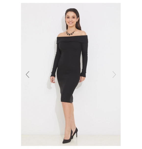 Женское черное короткое платье с воротником Мадонна | Sumka