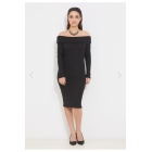 Женское черное короткое платье с воротником Мадонна | Sumka