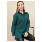 Daily Trend Темно-зеленая тканевая рубашка | Sumka