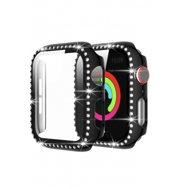 Совместимая с Apple Watch защитная рамка из черного камня диаметром 44 мм | Sumka