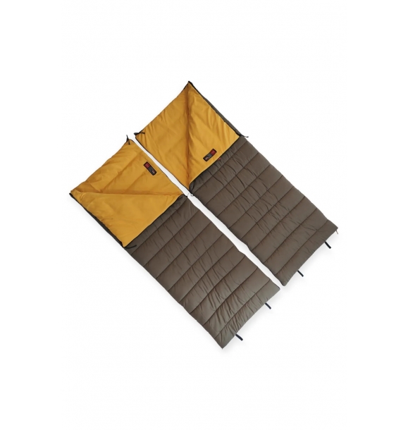 Elika 350 Коричневый складной двухместный спальный мешок для кемпинга -15 градусов | Sumka