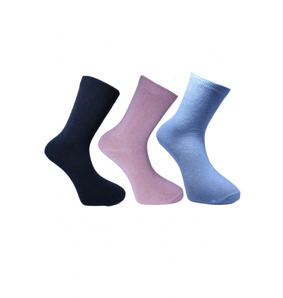 3 пары женских носков, разноцветные мягкие носки на каждый день / розовый, синий, темно-синий | Sumka