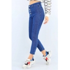 Женские синие джинсовые брюки с высокой талией | Sumka