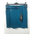 Мини-юбка с поясом и ложными карманами, бензиново-синий | Sumka