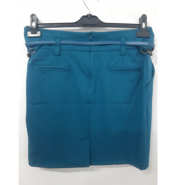 Мини-юбка с поясом и ложными карманами, бензиново-синий | Sumka