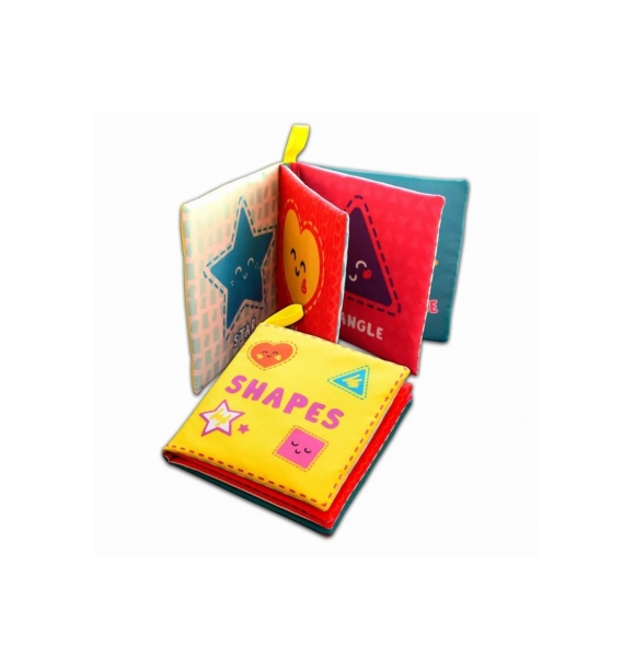Tox English Shapes Cloth Quiet Book E131 — тканевая книга, развивающая игрушка, мягкая и шуршащая | Sumka