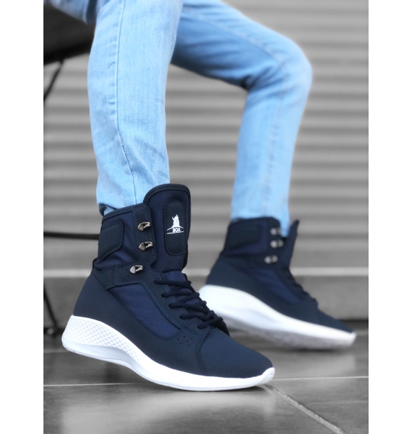 BA0600 Темно-синие короткие боксеры унисекс на шнуровке Спортивные ботинки унисекс | Sumka