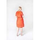 Женское оранжевое длинное платье больших размеров | Sumka