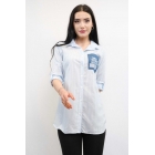 Рубашка из жатого хлопка Fashion Line синяя | Sumka