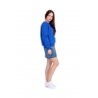 Женский синий свитшот с передними карманами | Sumka