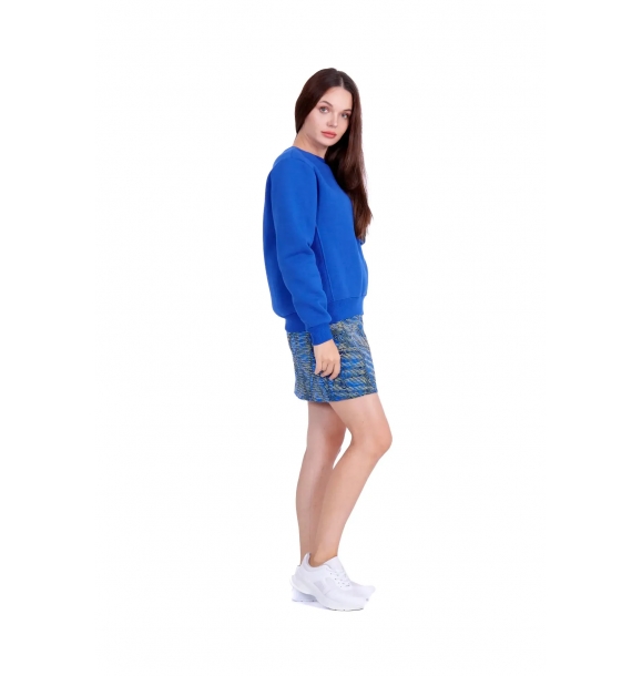 Женский синий свитшот с передними карманами | Sumka