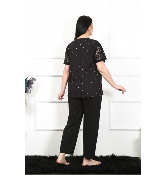 Женский пижамный комплект Fashion Line 5XL-6XL-7XL-8XL больших размеров с короткими рукавами 75006 | Sumka