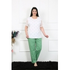 Женская модная линия 5XL-6XL-7XL-8XL Пижамный комплект больших размеров с короткими рукавами 75001 | Sumka