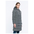 Женское длинное пуховое пальто антрацитового цвета | Sumka