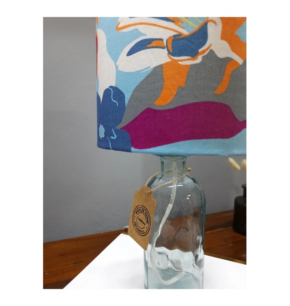 Абажур со стеклянной ножкой, тканевый абажур с цветочным принтом, абажур для гостиной, абажур для спальни, настольная лампа | Sumka