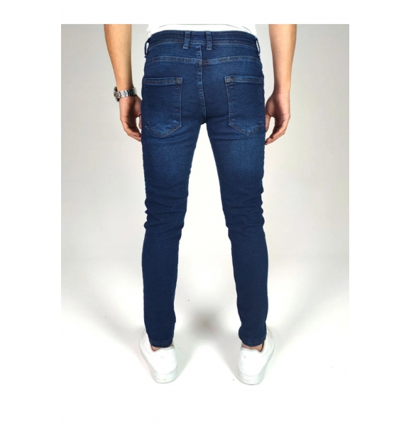 Синие мужские джинсовые брюки скинни из джинсовой ткани с узким носком из лайкры | Sumka