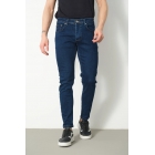 Мужские джинсовые брюки скинни, однотонные синие джинсы из лайкры | Sumka