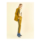 Детальные женские брюки с полосками, оливкового цвета. | Sumka