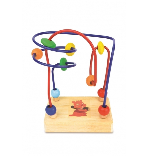 Развивающая игрушка из натурального дерева, мини-координация из бисера | Sumka