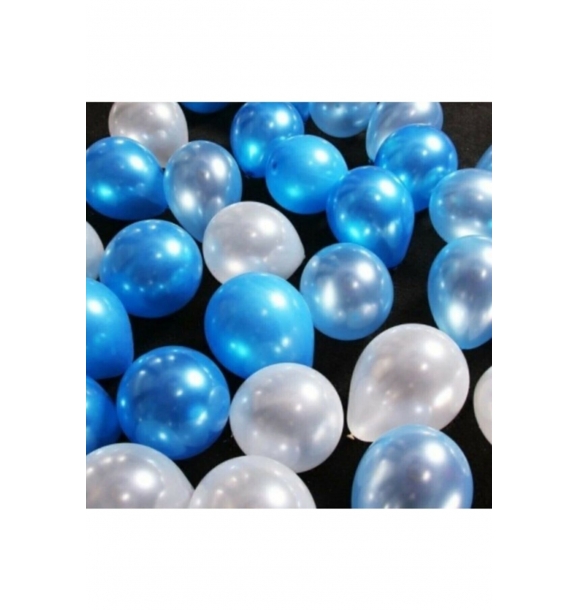 12-дюймовый металлический бело-синий воздушный шар из 20 штук | Sumka