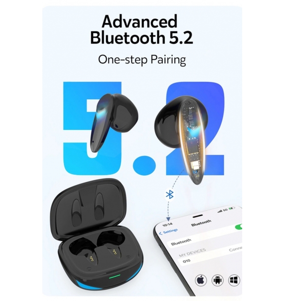 Anycast G10 Bluetooth-игровая гарнитура с низкой задержкой Беспроводная сенсорная игровая Bluetooth-гарнитура | Sumka