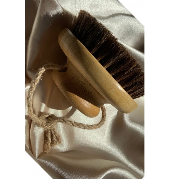 Натуральная щетка против целлюлита с конским волосом, мягкая щетина, эргономичная ручка для чувствительной кожи + масло от целлюлита | Sumka