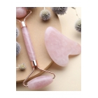 Набор из розового кварца Гуа Ша | Массажный инструмент, набор массажных камней для лица и тела | Sumka