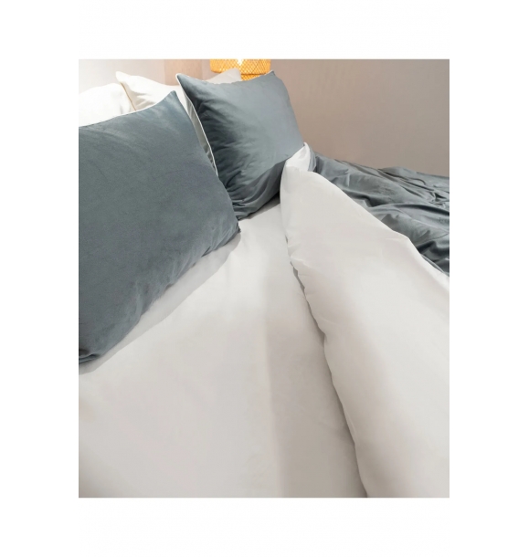 Линда темно-синий бархатный комплект постельного белья для двоих 200x220 с 4 подушками 5010 | Sumka