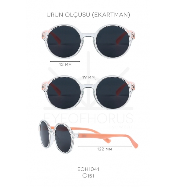 EOH1041 C151 Прозрачные/розовые детские солнцезащитные очки (3-7 лет) | Sumka