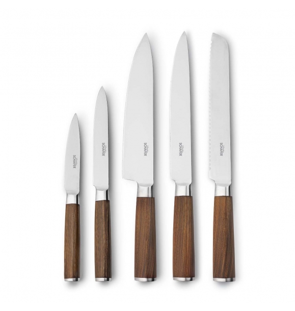 Набор ножей Schafer Solide из массивного дерева - 6 предметов - Кофе-03 | Sumka