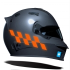 Набор наклеек на мотоциклетный шлем флуоресцентного оранжевого цвета в клетку Çınar Extreme | Sumka