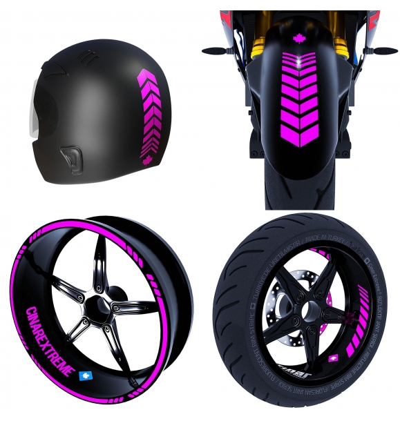 Набор наклеек Moto Rider 4 штуки, розового цвета, для внутренней и внешней ободной полосы колес, шлема и крыльев, модель Çınar Extreme. | Sumka