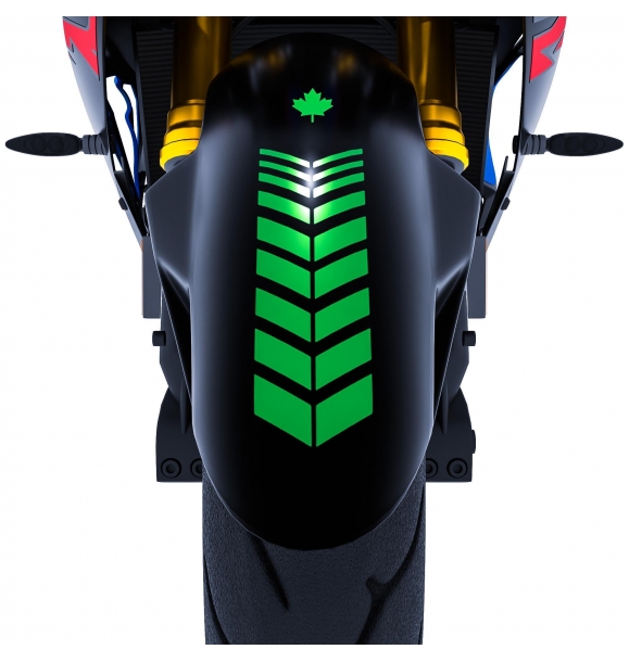 Набор из 4 наклеек Moto Rider, зеленый, внутренняя внешняя полоса на обод, шлема и крыло Çınar Extreme | Sumka