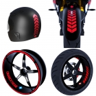 Набор наклеек Moto Rider 4 штуки, рефлективные, красные, для внутренней и внешней ободной полосы, шлема и крыльев, Çınar Extreme. | Sumka