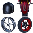 Набор наклеек Moto Rider 4 штуки, черный карбоновый волокнистый декор, внутренняя и внешняя полоса на ободах, шлем и крыло Çınar Extreme. | Sumka