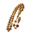 24.21 мм коллекционный кровоточащий янтарный молитвенный бусики сферической, овальной и эллиптической формы, желто-красного цвета. | Sumka