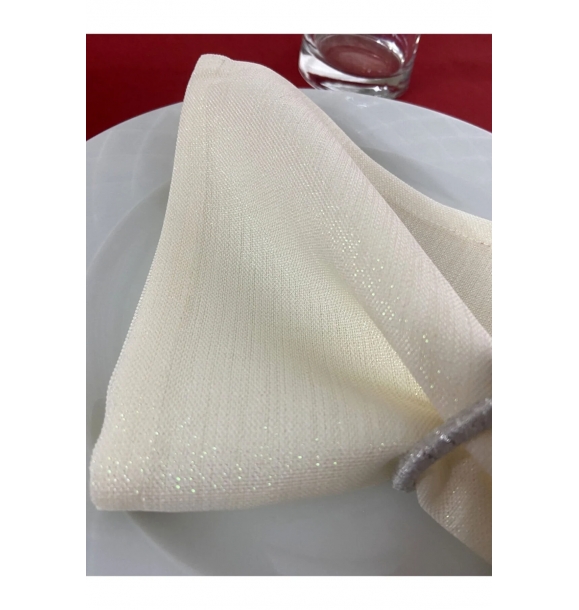 Набор сервировочных салфеток из льняной ткани с блестками, 6 штук бежевого цвета | Sumka