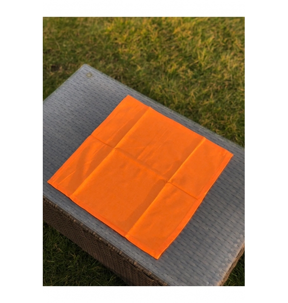 6 штук оранжевых тканевых салфеток для сервировки из льняной ткани 1-го качества (без проблемной ткани) размером 40x40 см. | Sumka