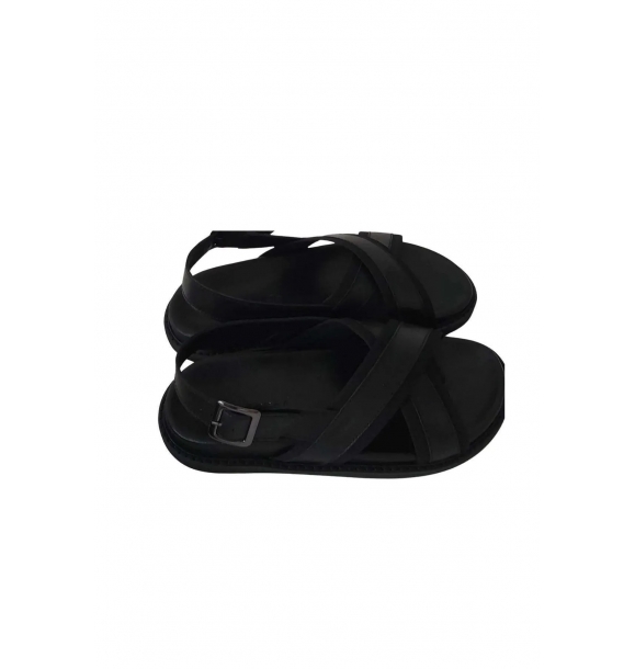 Черные мужские кожаные сандалии La Scada V617 | Sumka