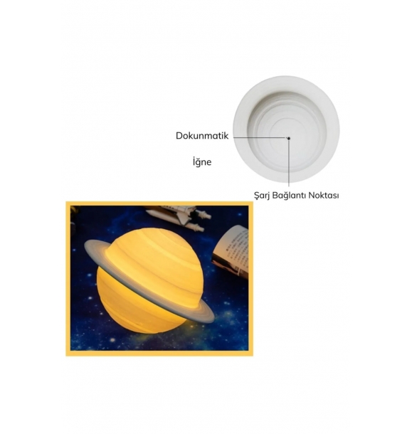 3D печать Сатурн Тактильная планета с деревянной подставкой 3 цвета USB-зарядка Ночная лампа (без пульта) | Sumka