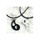 Двойное Йин-Янг, лучшие друзья, металлическое искусственная кожа ожерелье с шнурком. | Sumka