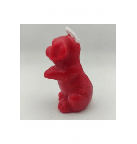 Декоративный предмет для дома или офиса в виде милой собачки из красного воска, размером 8,5 см. | Sumka