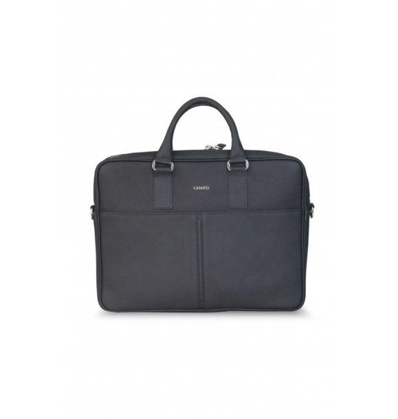 Черный кожаный портфель с входом для ноутбука | Sumka