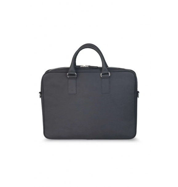 Черный кожаный портфель с входом для ноутбука | Sumka