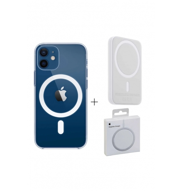 Премиум набор совместимых с iPhone 12 чехлом Magsafe, зарядным устройством и аккумуляторным блоком. | Sumka