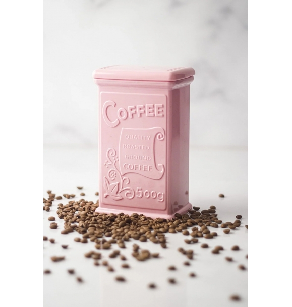 Акриловая мягкая розовая сахарная кофейная чайная банка 500 мл (с вакуумной крышкой) | Sumka