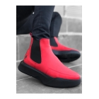 Ba0150 Ботинки для мужчин без шнурков с красной спортивной подошвой | Sumka