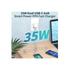 Адаптер для зарядки с двумя портами USB-C мощностью 35 Вт и кабель для зарядки USB-C Lightning длиной 1 м, совместимый с Apple. | Sumka