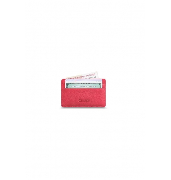 Ультратонкий унисекс красный минималистический кожаный кошелек. | Sumka