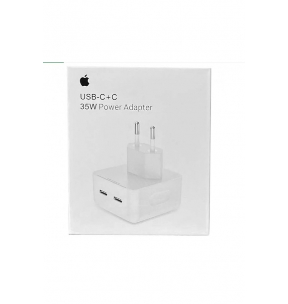 Адаптер для зарядки с двумя портами USB-C мощностью 35 Вт и кабель для зарядки USB-C Lightning длиной 1 м, совместимый с Apple. | Sumka